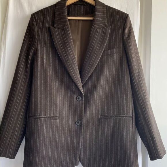 & OTHERS STORIES PINSTRIPE WOOL BLEND JACKET SIZE 10 - Picture 9 of 9